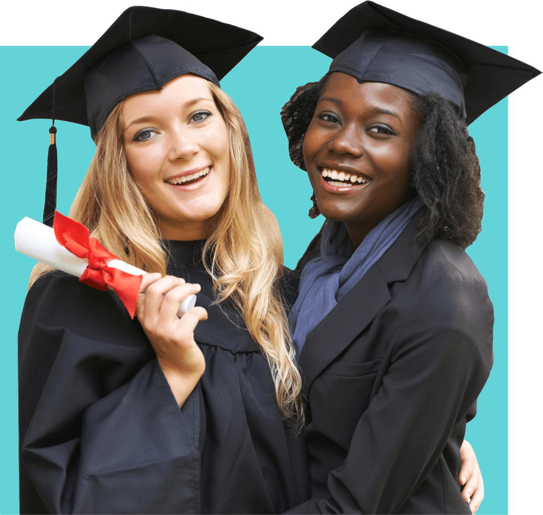 Graduate girls with certificates