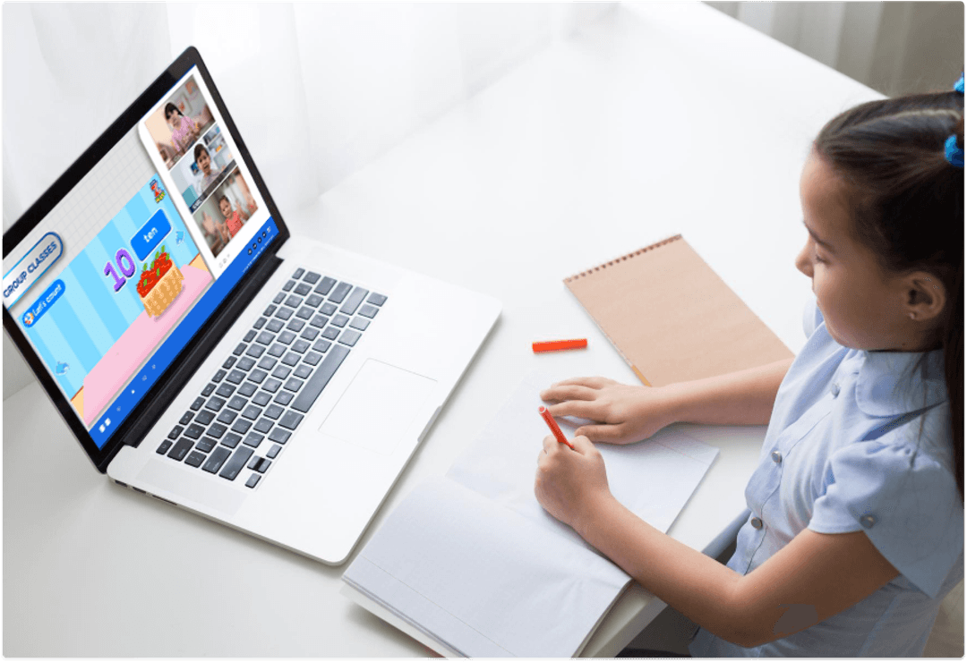 Child Learning on Laptop