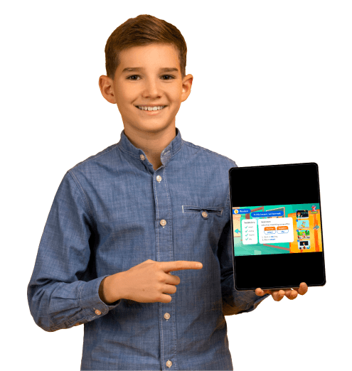 Kid holding a tablet