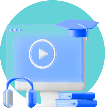 ZoniLive computer with books icon, symbolizing digital learning resources and online education
