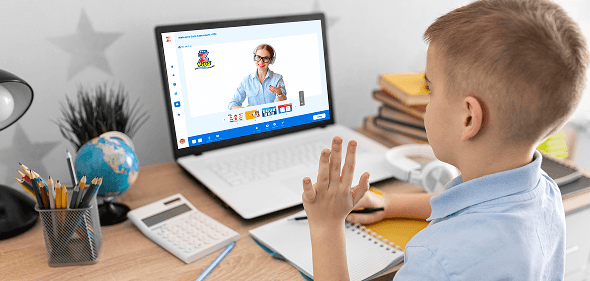 ZoniLive young student engaged in interactive online language class