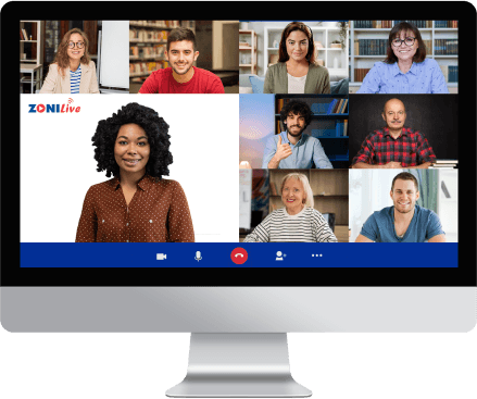 ZoniLive online class screen hero image showcasing an interactive virtual learning environment for students