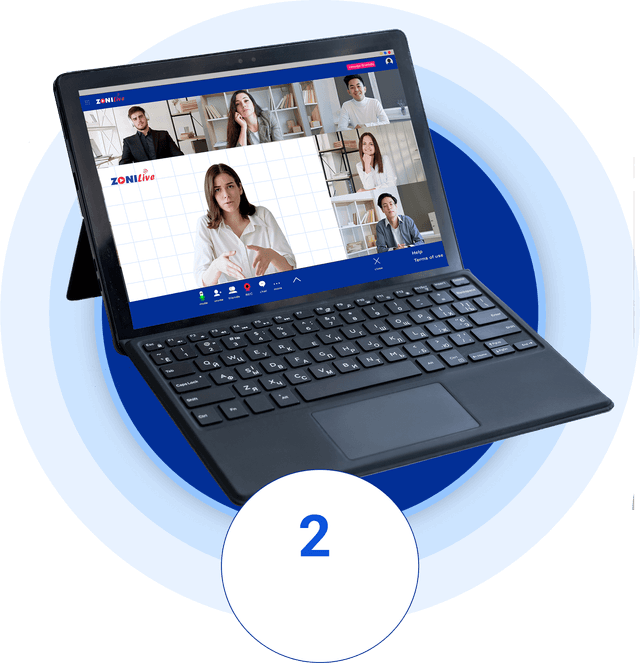 ZoniLive group classes panel featuring collaborative learning experiences in interactive online sessions