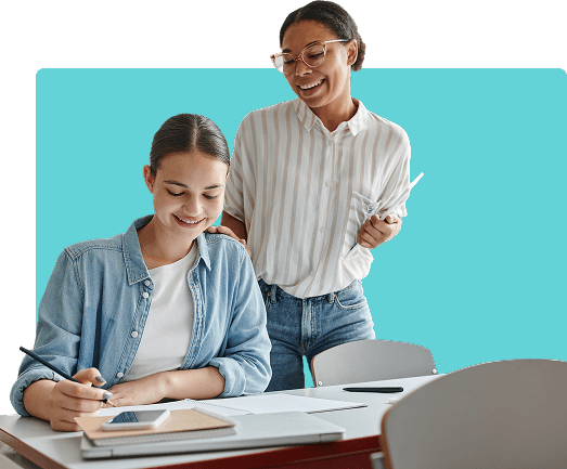 ZoniLive student and teacher speaking, engaging in an interactive online lesson to enhance learning and communication