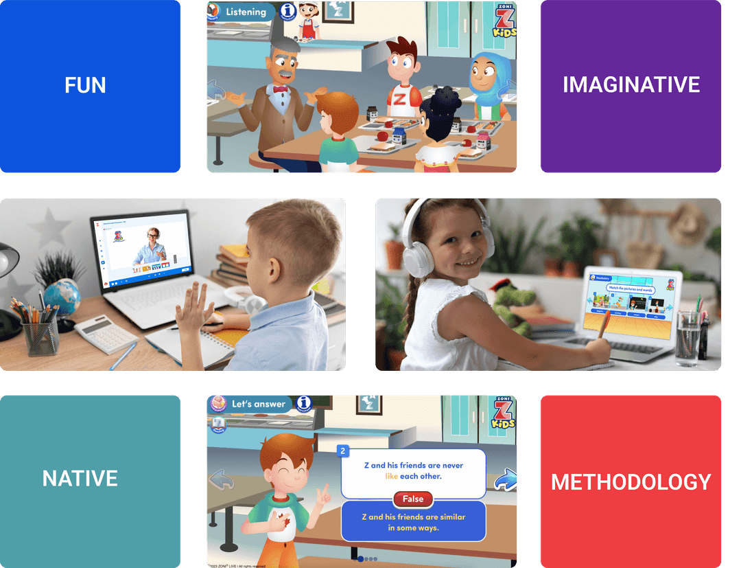 ZoniLive interactive ESL class for young international students